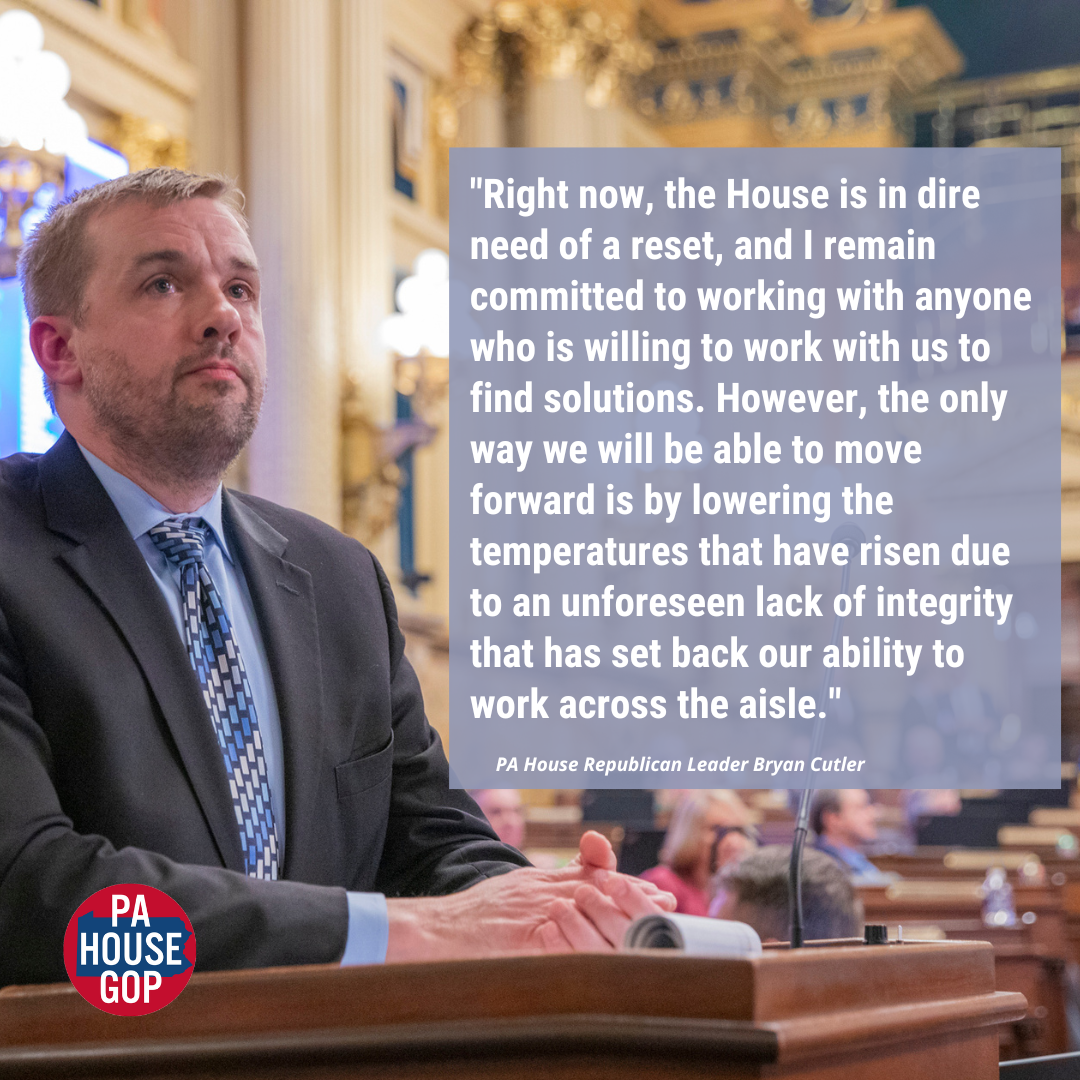House Republican Leader Cutler Comments on Speaker Rozzi’s Resignation as House Speaker